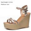 12cm/10cm/8cm/6cm Wedge Heel Sandals Women Summer 2024 New High Heel Shoes Platform Open Toe Sandals