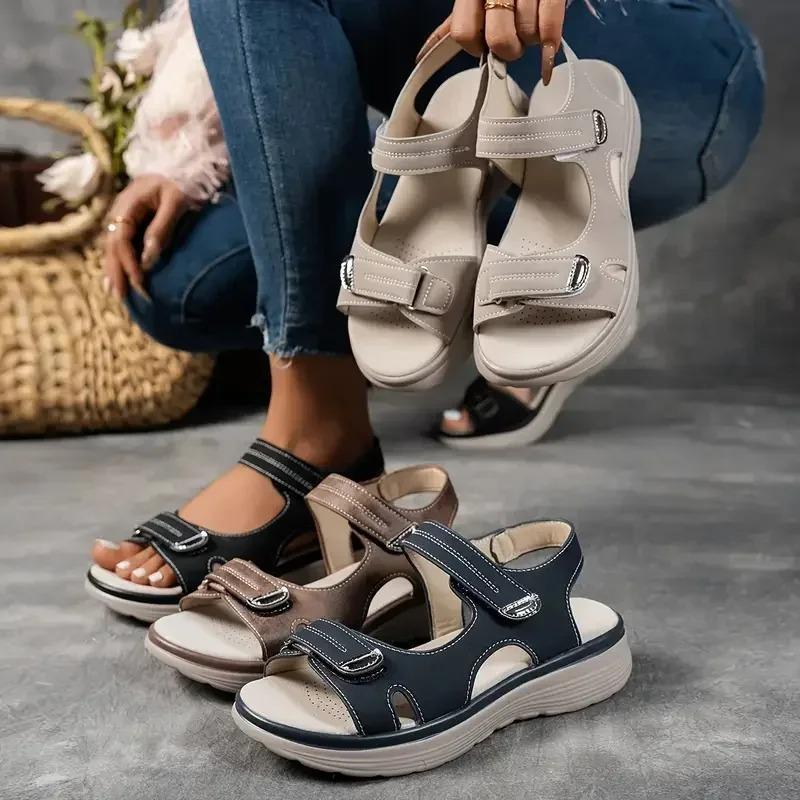 Summer Casual Platform Sandals Women Comfortable Fashion Thick Sole Outdoor Sports Sandals Non Slip Wading Beach Shoes Women