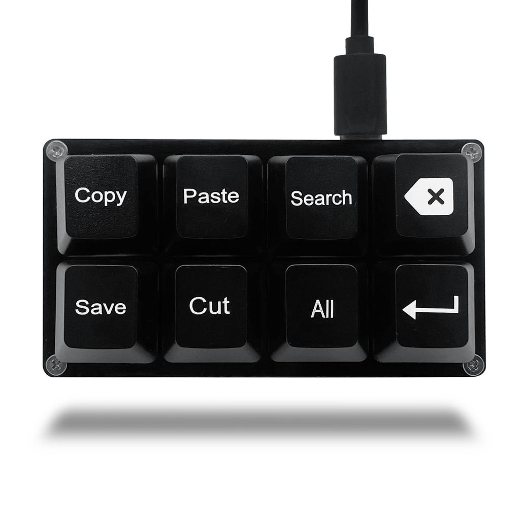 BTXETUEL CopyPaste, Search, Backspace, SaveCut, All-in-One 8-Key Keyboard, SayoDevice One-Handed OSU Keypad, Programmable Mechanical Shortcut Macro