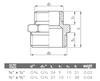 Chrome-Plated Brass Reducing Nipple 3/4"X1/2” Male/Female
