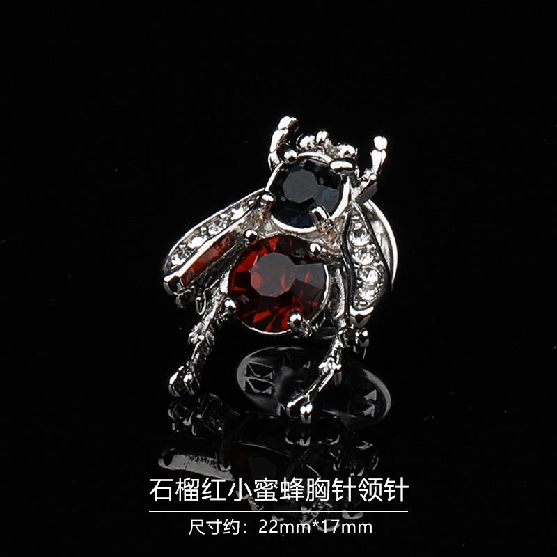 Gift Box Men'S Fashion Temperament Crystal Brooch Collar Pin Suit Brooch Collar Pin Trend Corsage