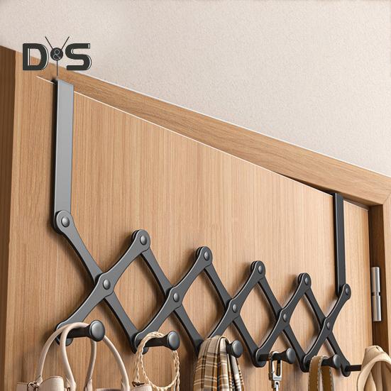 Cârlig de ușă Construcție durabilă Capacitate portantă puternică Design retractabil Instalare simplă Suport pentru depozitare prosoape cu 6 cârlige