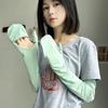 Full-Finger Sun Protection Ice Silk Sleeves for Women - Thin Style, UV-Blocking for Cycling & Driving