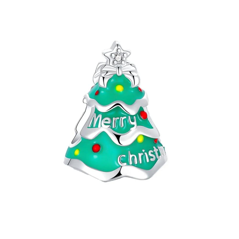 Charms de Natal Originais em Prata 925 Papai Noel Rena Floco de Neve Contas para Colares Pulseiras Joias DIY Presentes