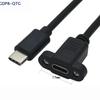 1 Stück Panelmontage Typ-C USB-C Stecker auf Buchse Verlängerungskabel Mit Schraubloch Verriegelungsstecker Kabel 0,3/0,5/1/1,5 Meter