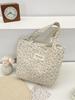 6343 Corduroy Floral Small Bento Handbag: Versatile Storage for Work, Shopping, and Outings.