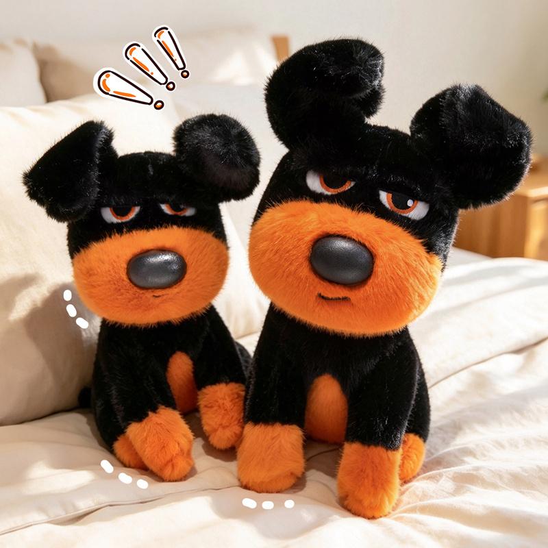 Novelty Cute Orange Dog Plushie Soft Stuffed Doll Cartoon Handsome Dog Stuffed Animals Toys Kid Birthday Gifts Decor