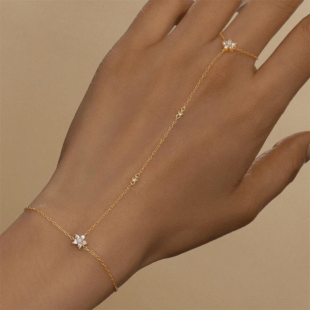 CANNER Bracciale con Charm in Argento 925 Stile INS Occhio di Cavallo Zircone con Catena ad Anello per Donna Uomo Coppia Gioielli da Festa