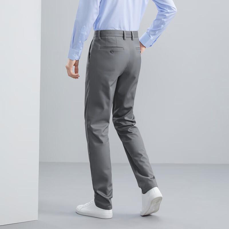 Qipai Men's Silk Blend Business Casual Straight-Leg Pants