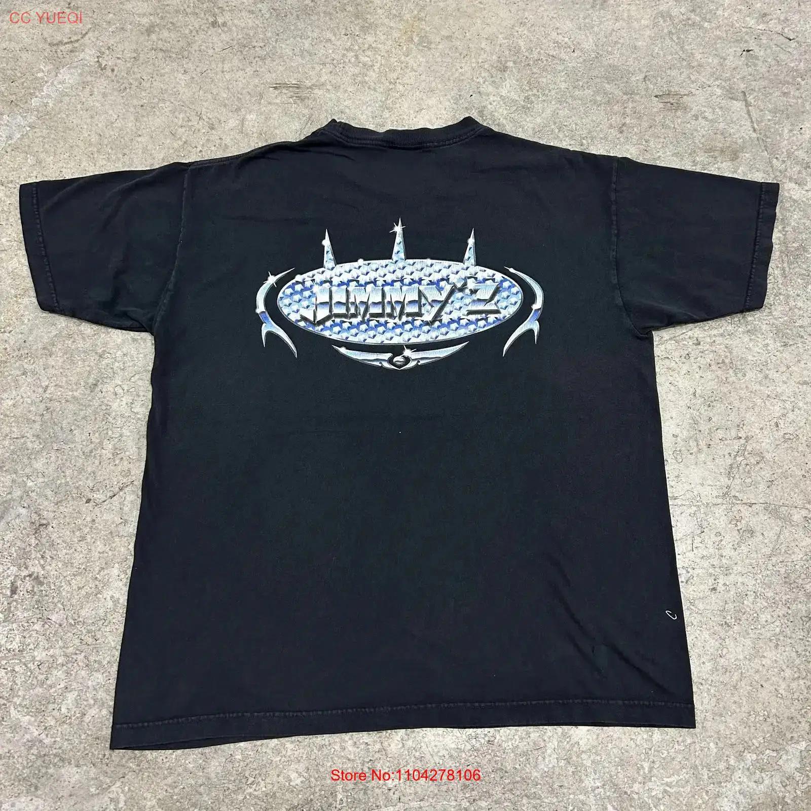 Vintage 90s Jimmy Z T Shirt Mens Medium Black Skate Surf Logo Chrome vintage Washed Slightly Stretched fashion streetwear S разноцветный