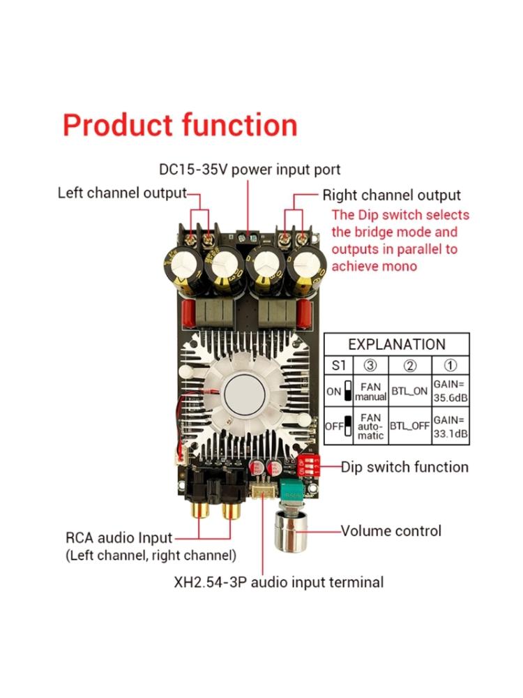 ZK-1602 PureRear Digital Power Amplifier Board TDA7498E HighPower StereoSound 160WX2 Bridge Mono 220W AMP Modules