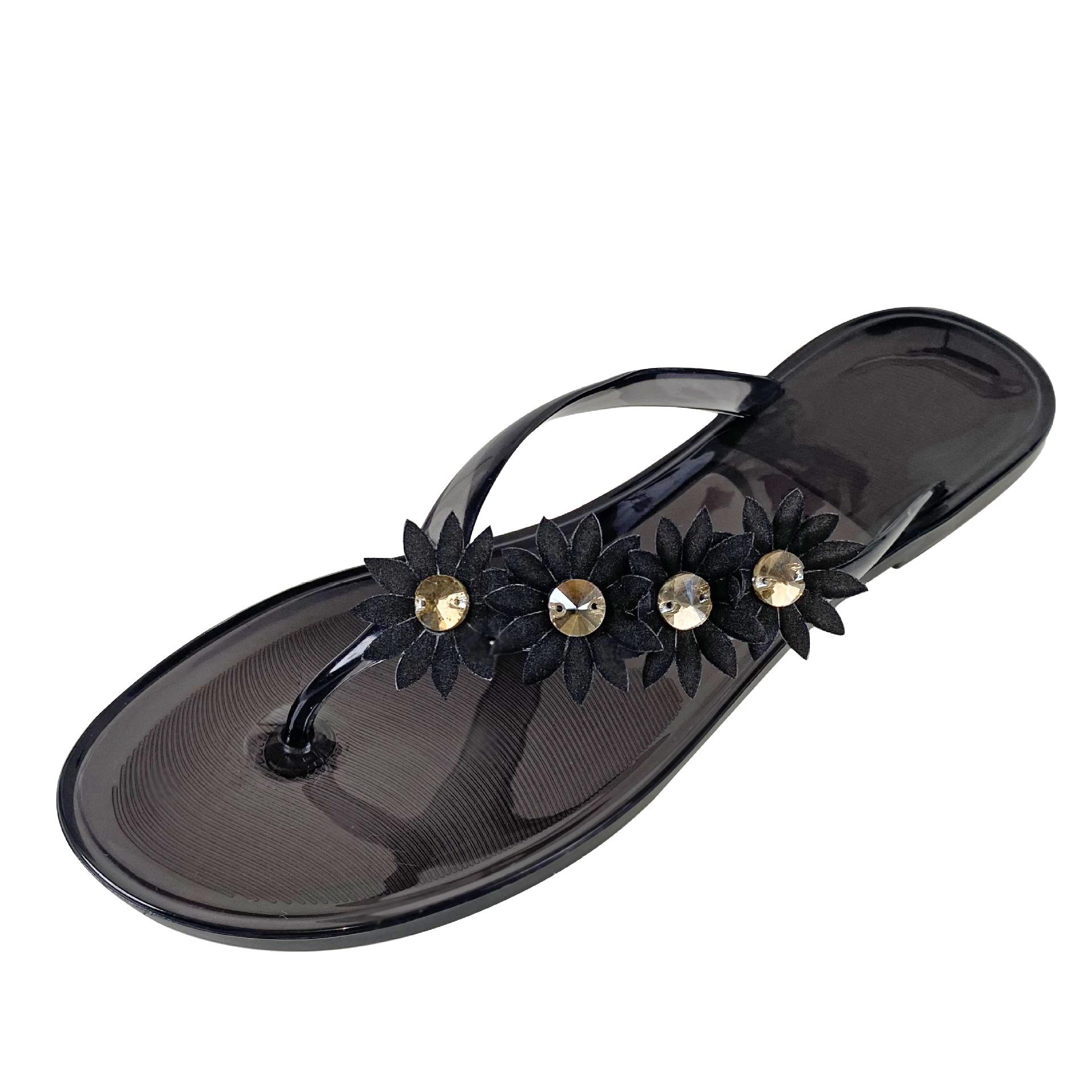 

Casual Sandals Transparent Herringbone Beach Ladies Cool Slippers Pinch Jelly Shoes Flats 42 чорний