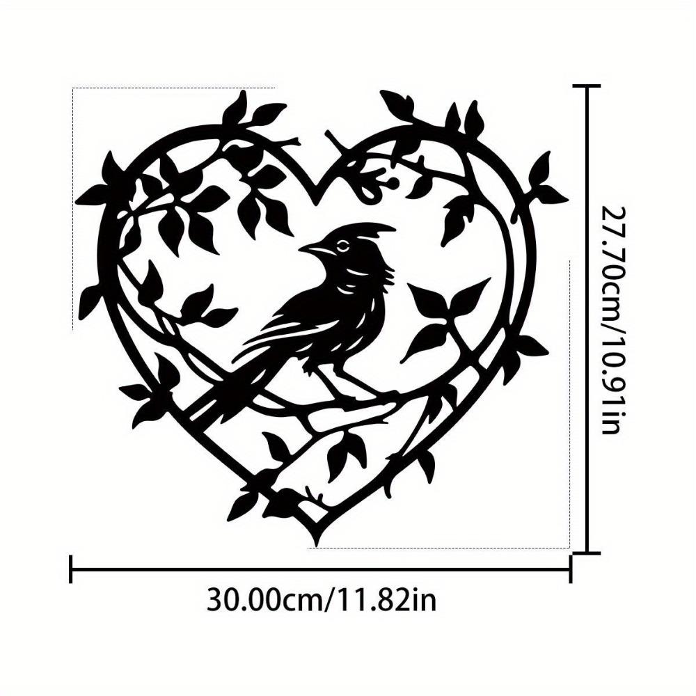 

Wrought Iron Heart Cardinal Metal Wall Decor for Christmas Halloween Easter Valentine Thanksgiving 12in