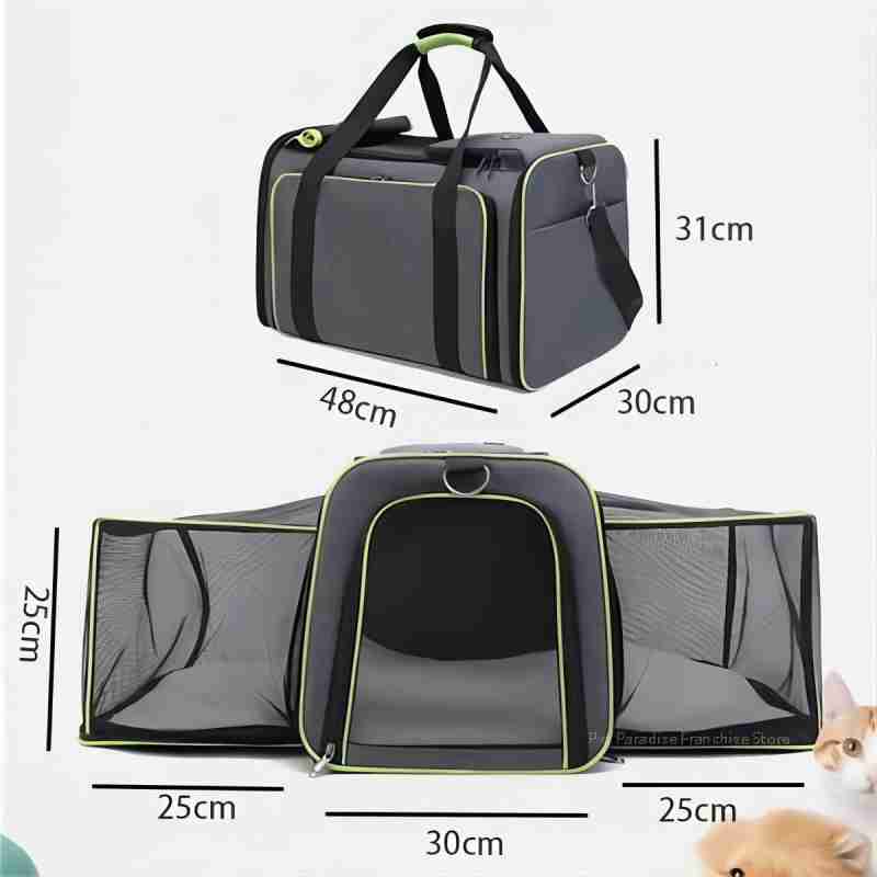 Large-capacity Carrier Pet Bag Pet Airline Approved Cat Travel Bag Expandable Foldable Portable Cat Bag
