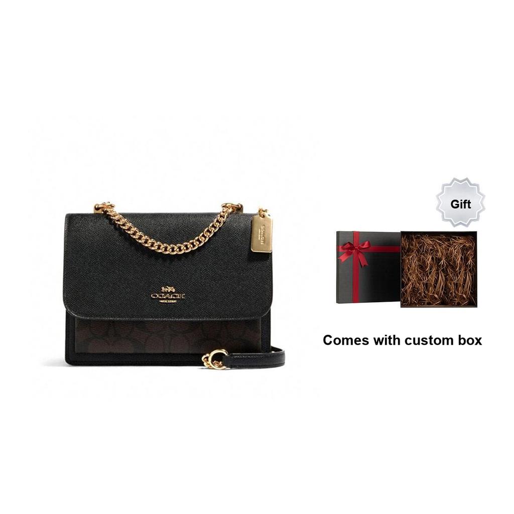 Coach Borsa a Spalla Klare 21 con Catena Borsa a Fisarmonica in Pelle Borsa a Spalla da Donna Nero 91019-IMAA8