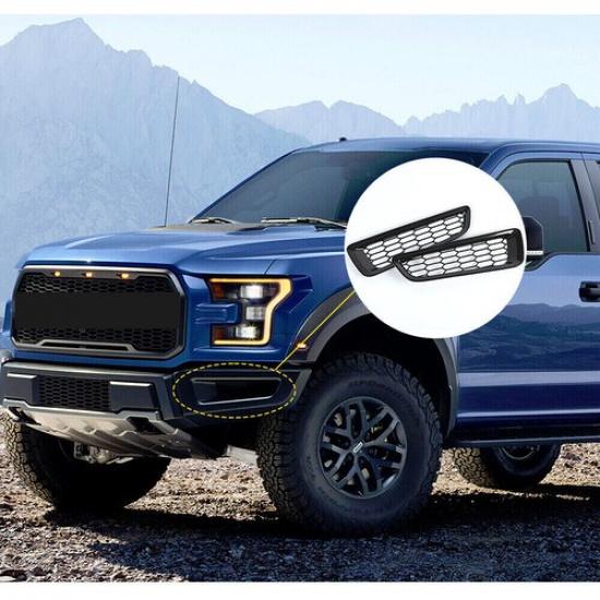 Carbon Fiber Honeycomb Front Bumper Fog Lamp Cover Trim For Ford F150 2017-