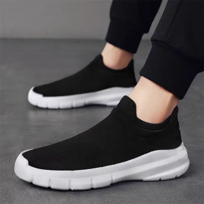 Мужские кроссовки для бега прогулочные кроссовки теннисные спортивные кроссовки без шнуровки легкие удобные дышащие повседневные кроссовки с сеткой для бега для мужчин 39 2336₽