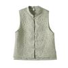 Retro Buckle Green Vest Female 2025 Jacquard Mori Zen Improvement