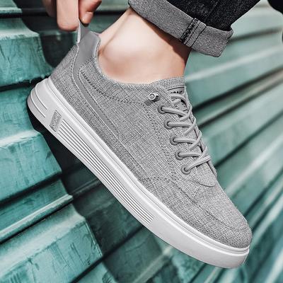 New Men Sneakers Low Top Lace-up Outdoor Men Casual Shoes Flats Breathable Comfortable Canvas Shoes Male Zapatos