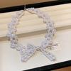 Bead Bow Necklace Imitation Pearl Collarbone Chain Sweet Clavicle Chain Women  Ladies