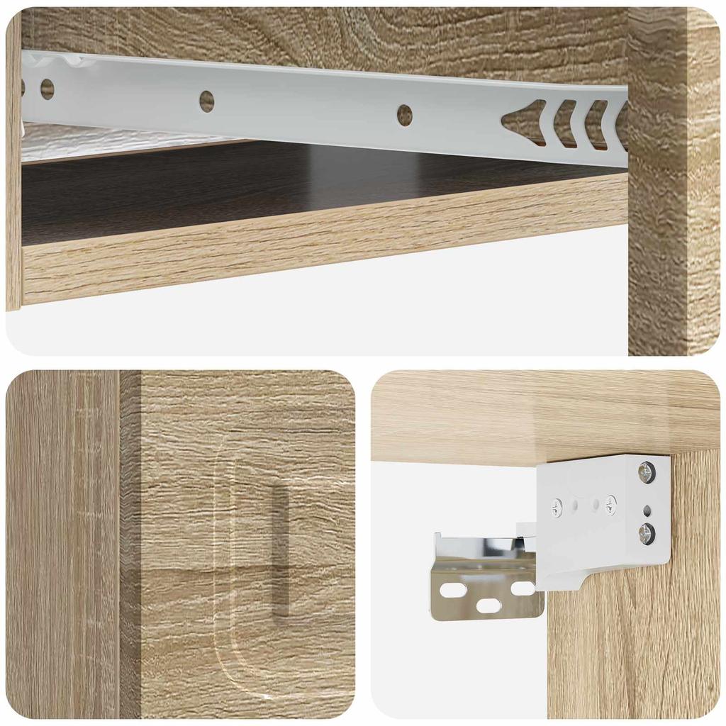 Wall Mounted Side Table Sonoma Oak 59 X 34.5 X 17 Cm