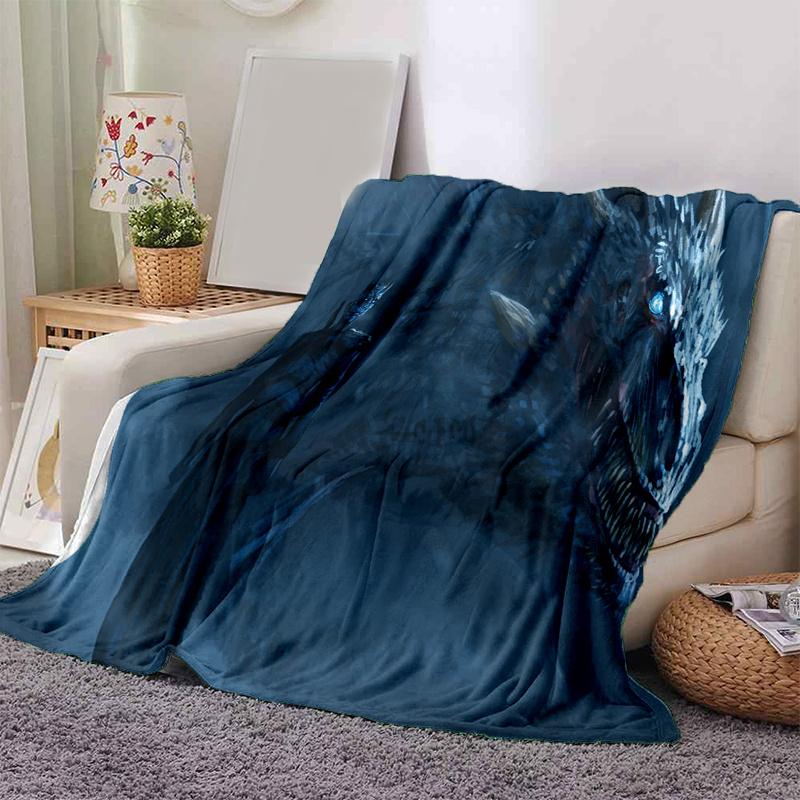 

Night King and Dragon: Fantasy Art Print PosterPrint Blanket, Soft Blanket For Sofa Office Bed And Travelling Daughter Birthday Gift esj330 130cm×150cm（50in×60in）
