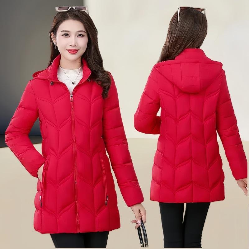Women's long cotton-padded clothing autumn and winter new cotton-padded jacket slim-fitting cotton-padded clothing casual warm jacket