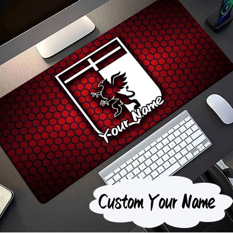 Custom Name Mouse Pad Lion Shield Genoa Mouse Pad, Gaming Mouse Pad, Keyboard Pad, Desk Decor for Computer Notebook Fan Birthday Gift