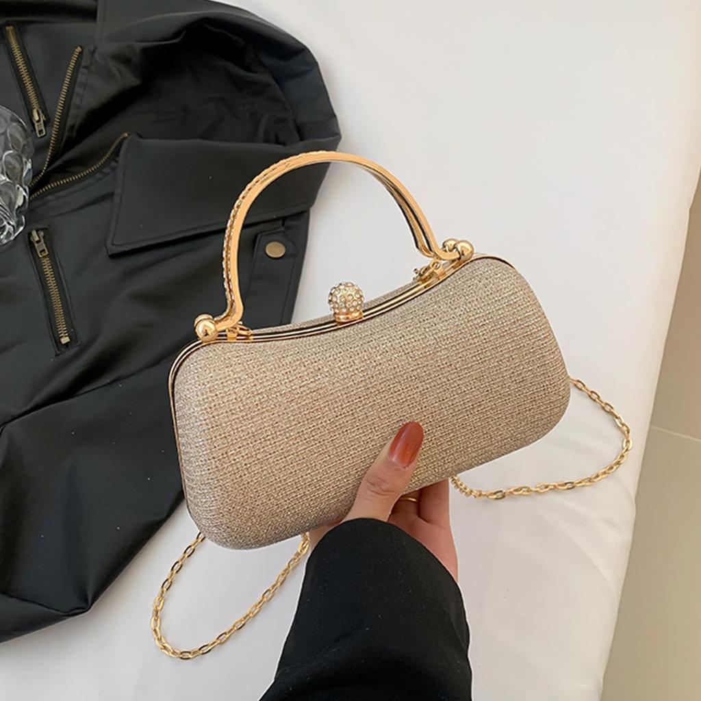Women's Rhinestone Evening Clutch Purses Luxury Prom Chain Strap Shoulder Handbags For Wedding Bridal Prom Party  Christmas Gift