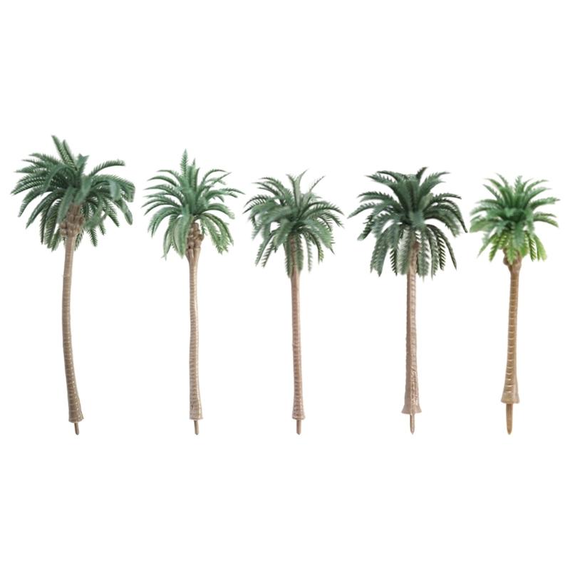 20Pcs Architectural Sandbox Decors Plastic Coconuts Palms Tree Miniature Figurine Scenery Landscape Design Accessories