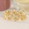 Classic Inlaid White CZ Flower Women's Ring Minimalist Gold Color Geometry Daily Wear Party Jewelry Anniversary Gift