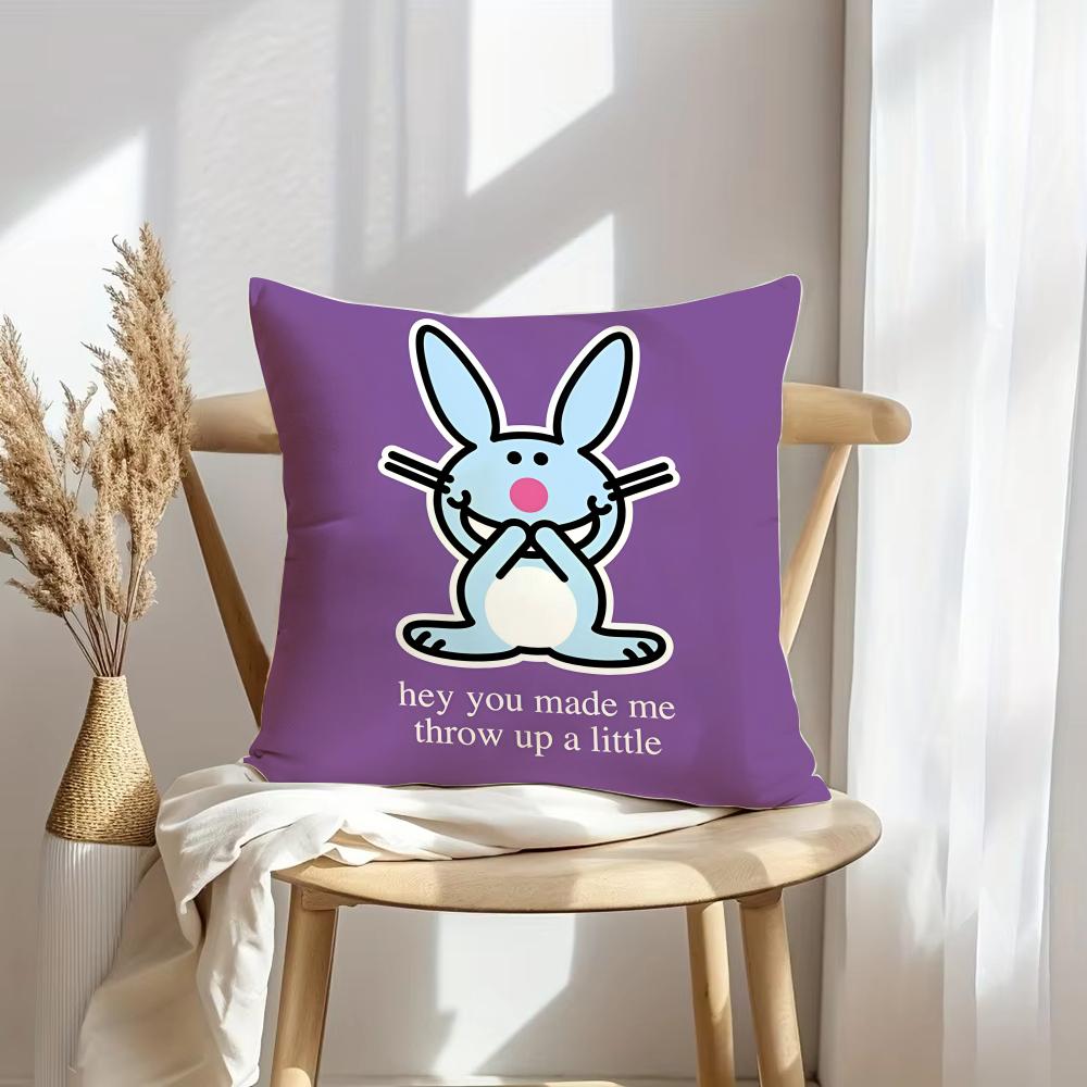 Cute Rabbit Cushion Cover Soft Plush Throw Pillow Cover | Double-Sided Decorative Cushion Case | Sofa Bedroom Home Decor