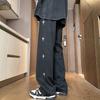 American high street pants men's spring and autumn new trendy brand versatile loose straight design star casual pants