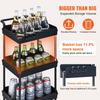 4-Tier Rolling Utility Cart, Kitchen Cart with Lockable Wheels, Multi-Functional Storage Trolley with Handle for Office, Living Room, Kitchen, Movable