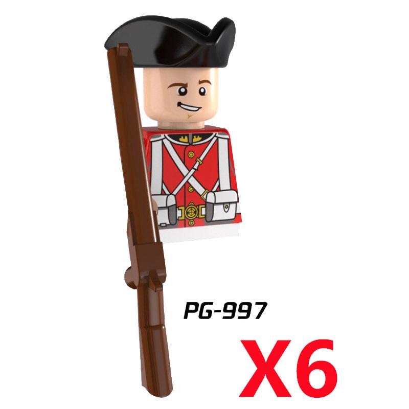 Medieval Soldier Knight Figure MOC Building Block Green Dragon Castle Infantry Orcs Pirate Roman Cavalry Weapons Toys Gifts D122