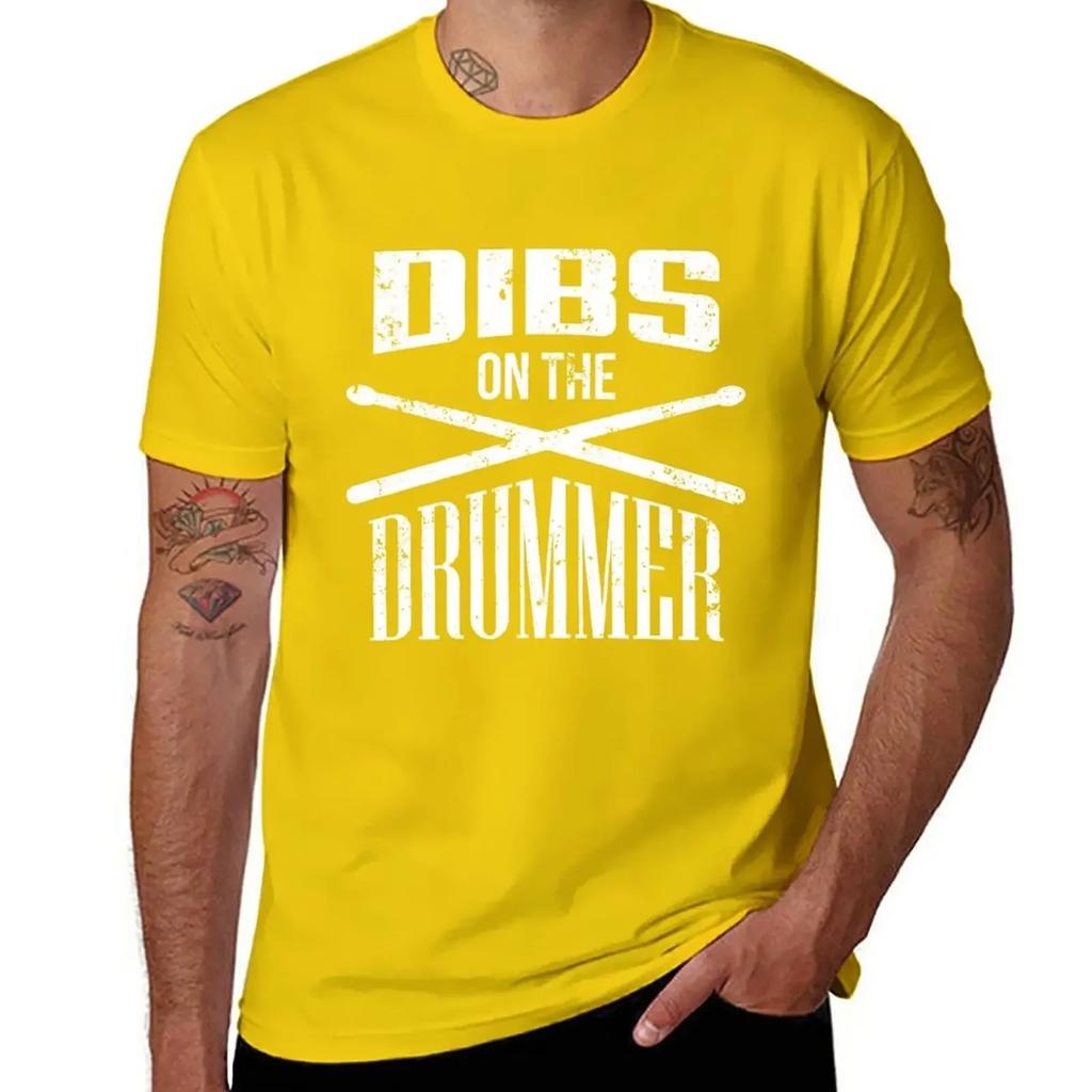 Dibs On the Drummer T-Shirt Cute Clothes Boys Animal Print Sweat Heavy Weight T Shirts for Men