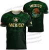 2026 Mexico National Flag Print Men's Women's Short Sleeve T-shirt 3D Print Tees Outdoor Football Jersey Sports Casual Tops