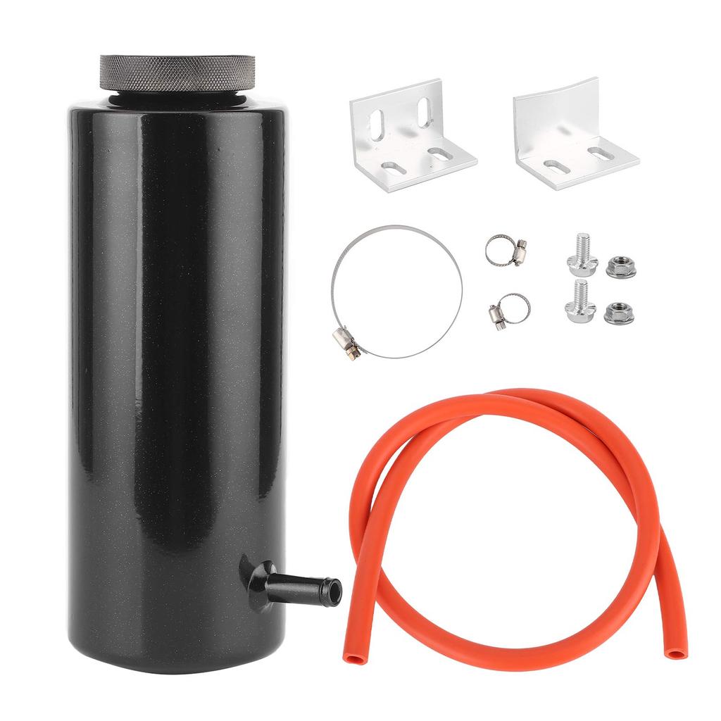 Ongwan Radiator Aluminum Catch Tank 80ml Overflow Reservoir Universal (Black)