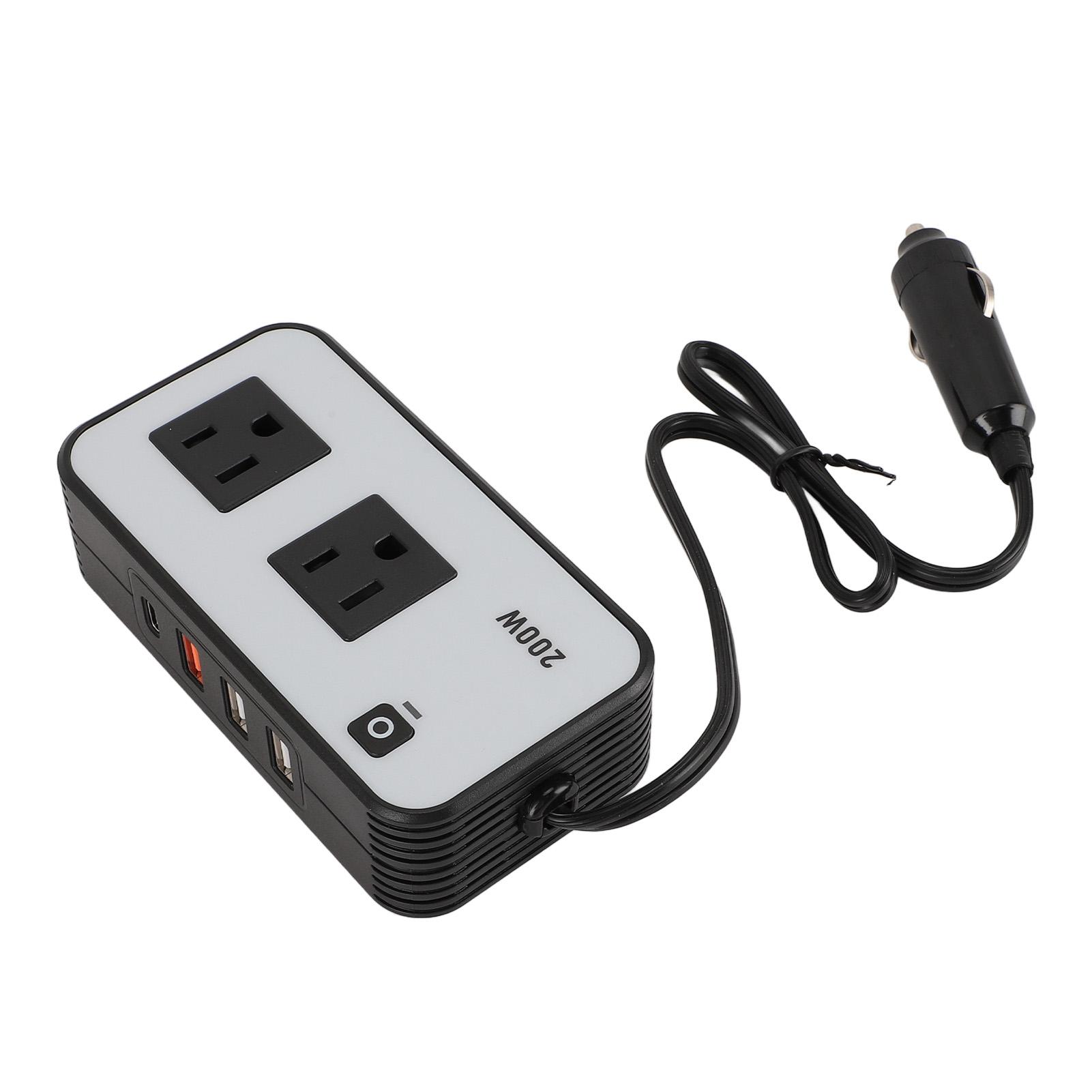 

200 Вт автомобильный инвертор питания быстрая зарядка несколько розеток DC 12 В в AC автомобильный инвертор для транспортного средства US Plug