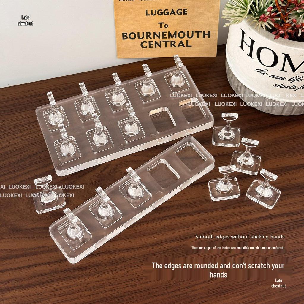 Transparent Acrylic Cat Eye Nail Art Holder – Non-Magnetic, Portable & Detachable Base