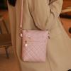 Simple diamond square bag autumn and winter new fashion women's messenger mobile phone change bag bucket bag women