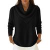 Women's Fashionable Color Round Neck Long Sleeved Pullover Knitted Sweater Top