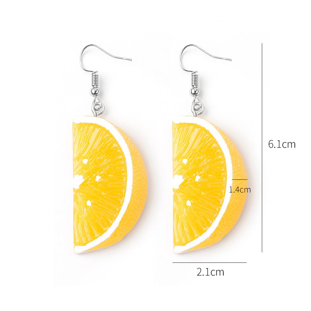 Resin Orange Petal Three-Dimensional Orange Fruit Earrings, Fresh And Sweet Personalized Ear Hooks