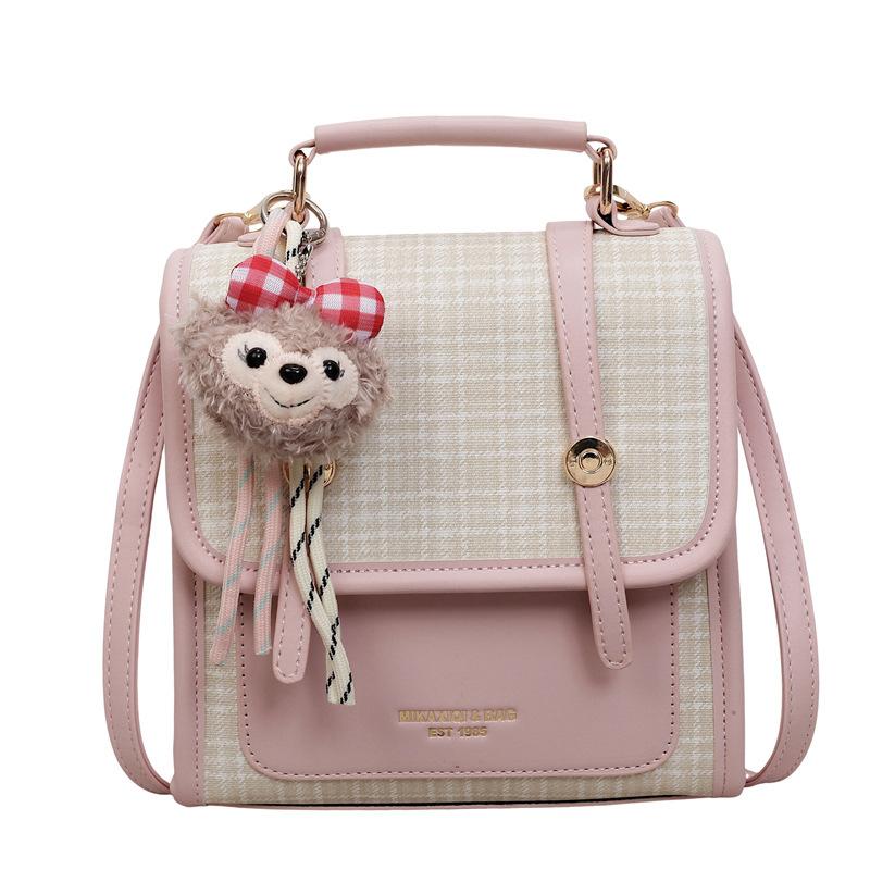 Schoolbag Premium Plaid Niche Women's Backpack 1011 New Commuter Versatile Backpack Mini Small School Bag Crossbody Bag