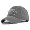 Gorra de béisbol retro vintage de algodón para hombre y mujer, con letras bordadas en mezclilla, de algodón, suave, informal, unisex.