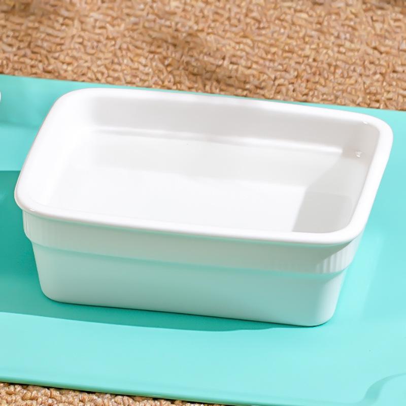 Haushalts-Keramik-Dampfgarer Kreativer Dampfgarer Dampfgarer Geeignet für rechteckige Backschüssel Backen Reisschüssel zum Backen Dampfgar-Gericht Backplatte