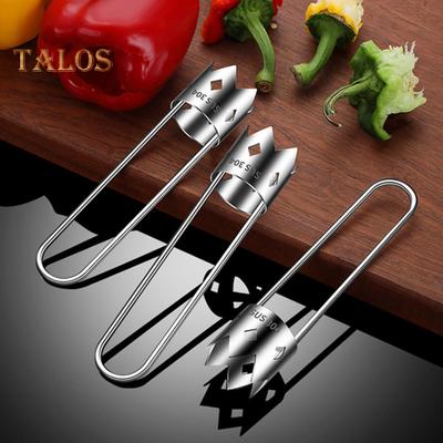 1/2 pezzi in acciaio inox per rimuovere il torsolo del peperone Rimozione rapida del torsolo per verdure e frutta Gadget per tagliare il torsolo del peperone rosso facile da usare