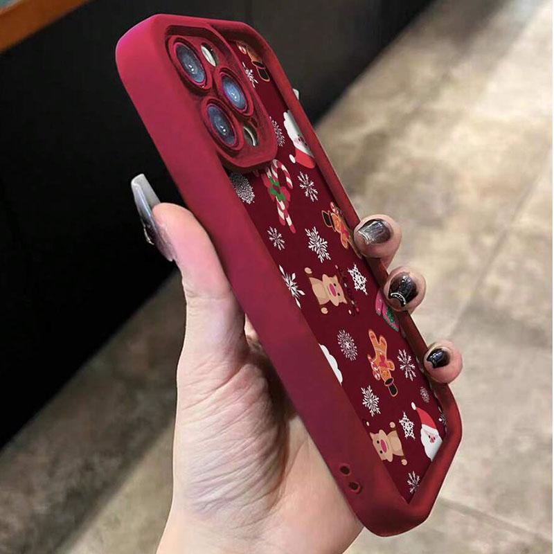 Creative Cute Christmas Theme Pattern Phone Case For Samsung Galaxy S25 S24 S23 S21 S20 5G FE Plus Ultra A15 A35 A54 A55 Cover