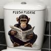 Playful Monkey Toilet Seat Sticker Waterproof Self-Adhesive Removable Decal for Bathroom WC Decoration