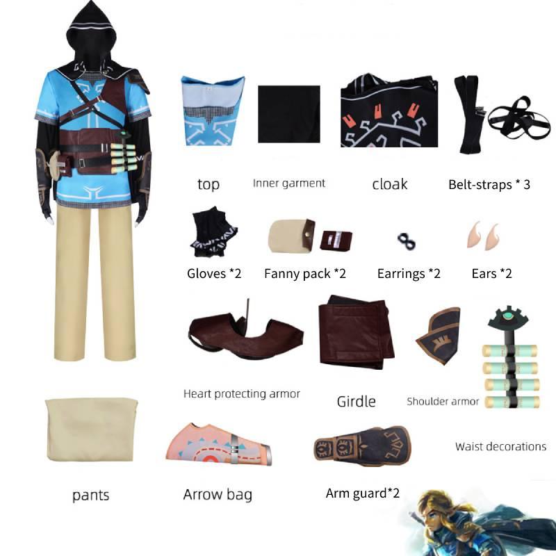 

Легенда Игра The Legend Of Zelda Tears Of The Kingdom Линк Полиэстер Косплей Костюм XL